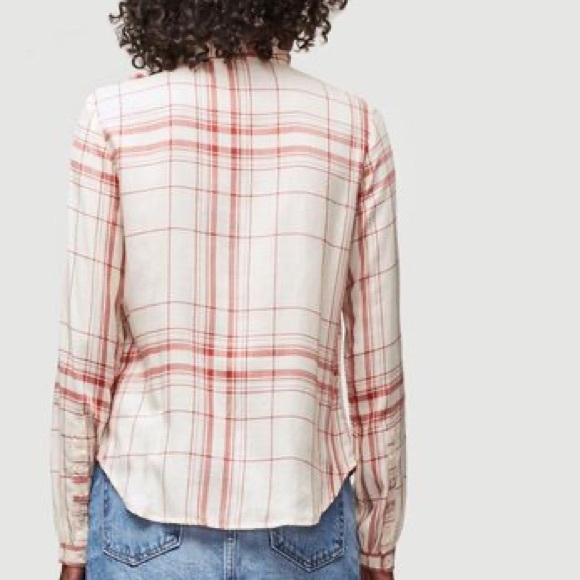 FRAME Ruffle Bib Button Down Shirt - Picture 7 of 8